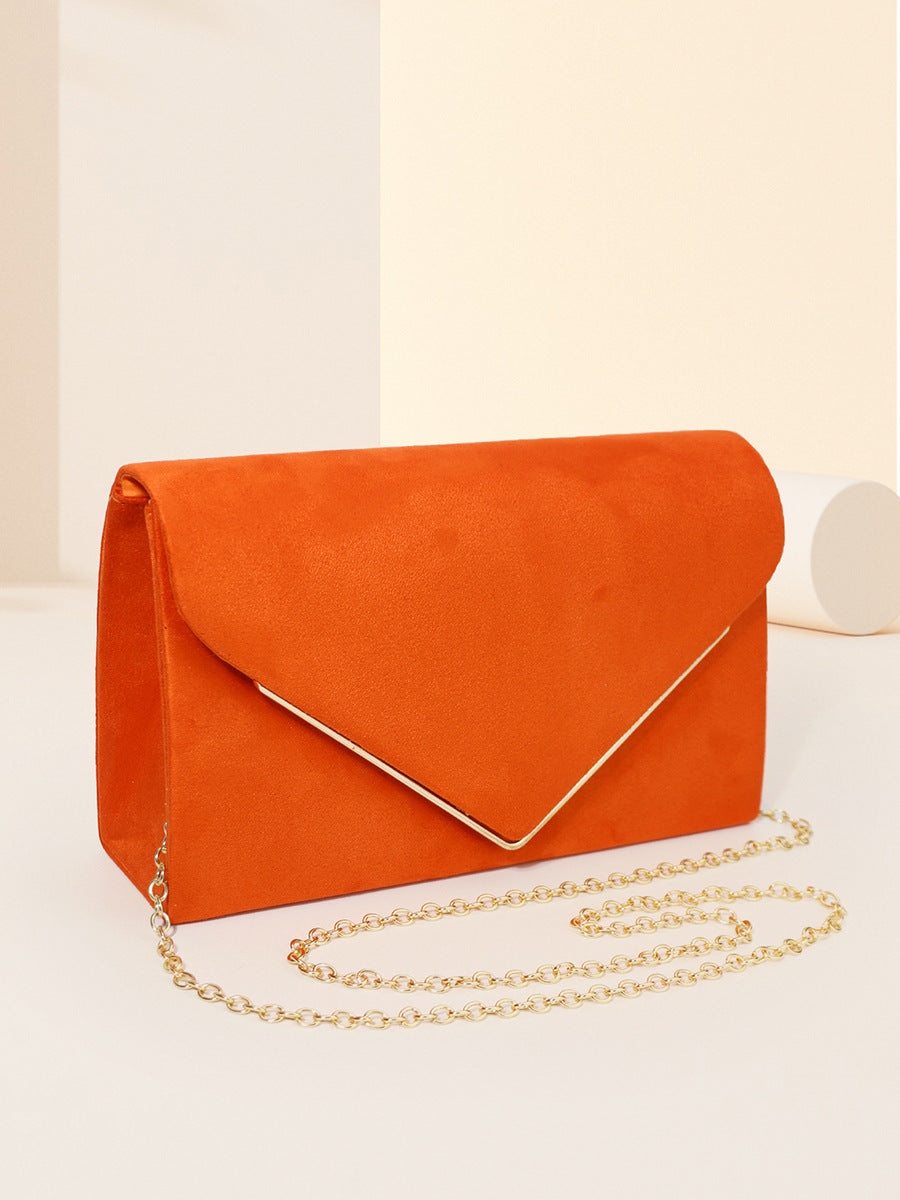 Suede Velvet Envelope Clutch Bag for Evening Events and Parties