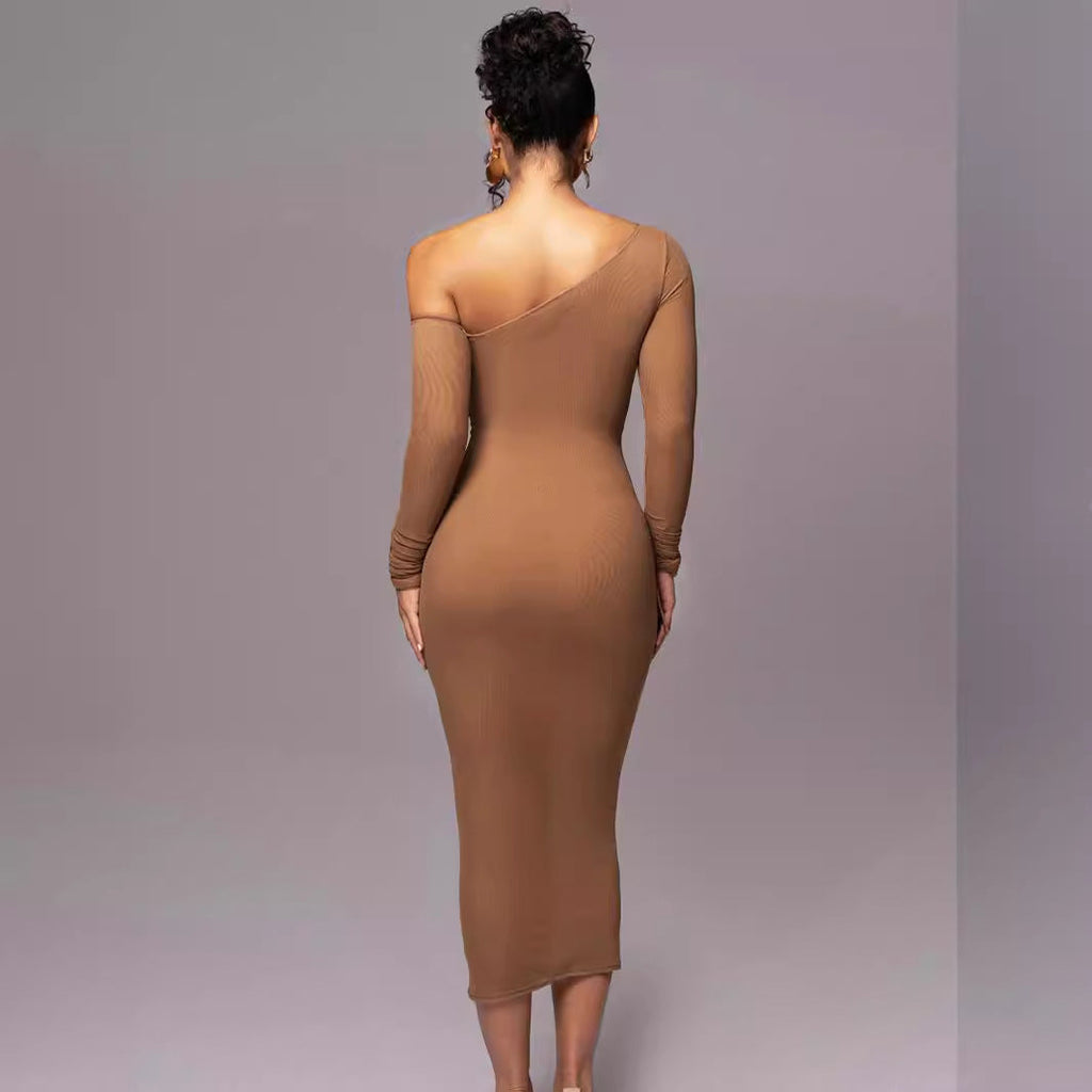 Bodycon Long Sleeve Midi Dress - Elegant Fit for Parties and Events