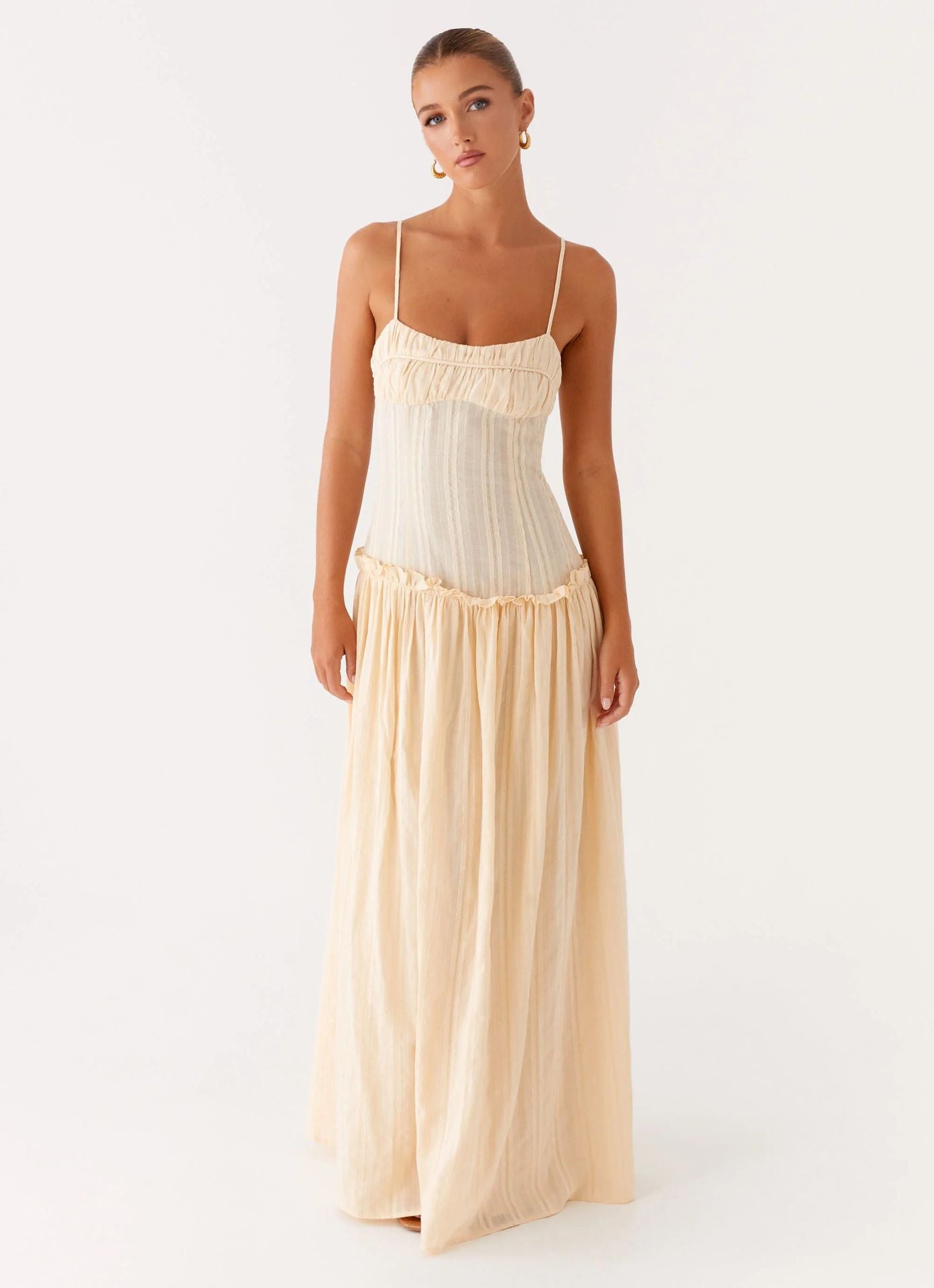 Color-Block Maxi Dress with Back Slip | Elegant Evening Wear for Women