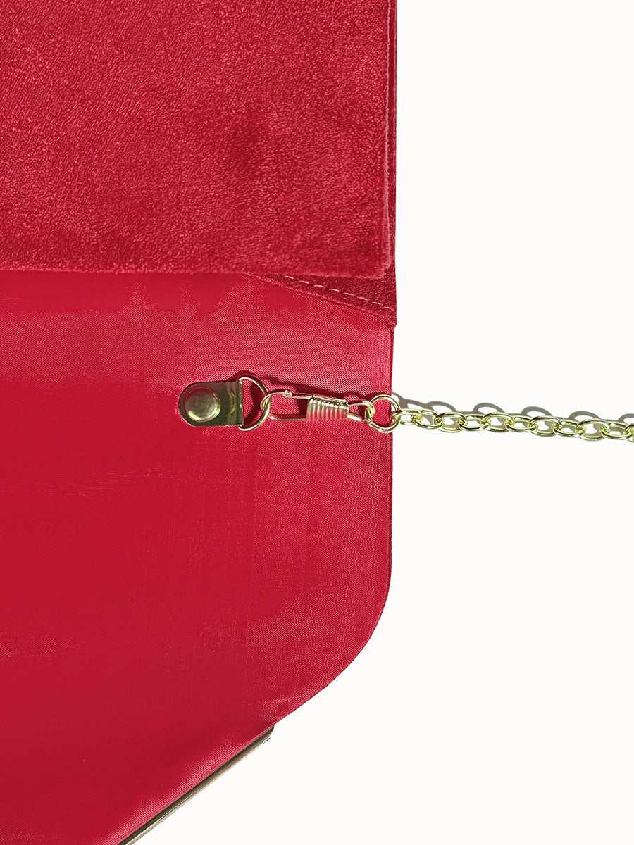 Suede Velvet Envelope Clutch Bag for Evening Events and Parties