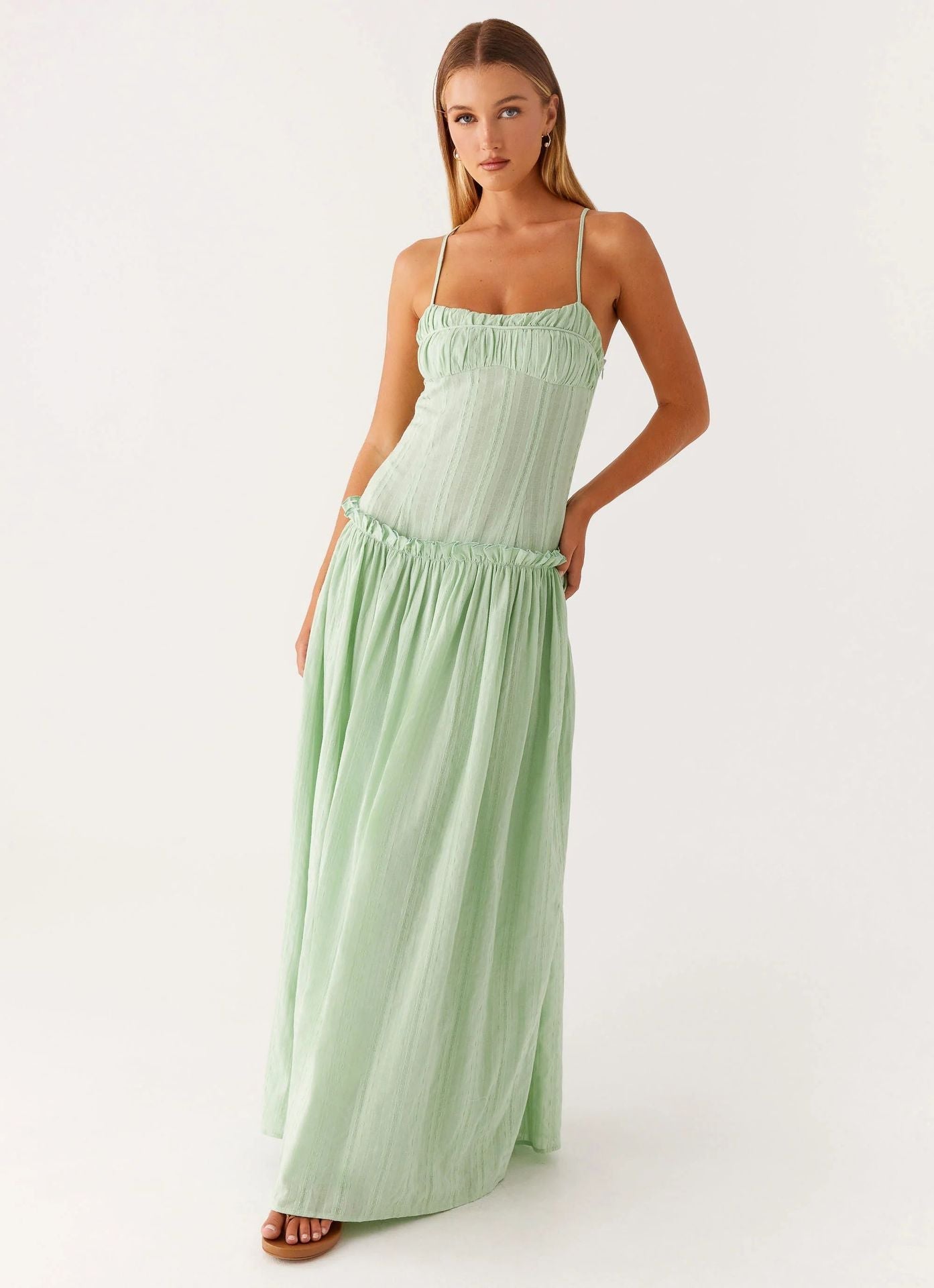 Color-Block Maxi Dress with Back Slip | Elegant Evening Wear for Women