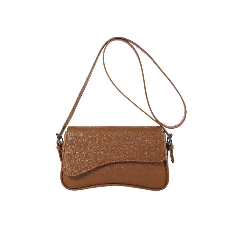 Baguette Shoulder Bag with Curved Design - Stylish Everyday Handbag