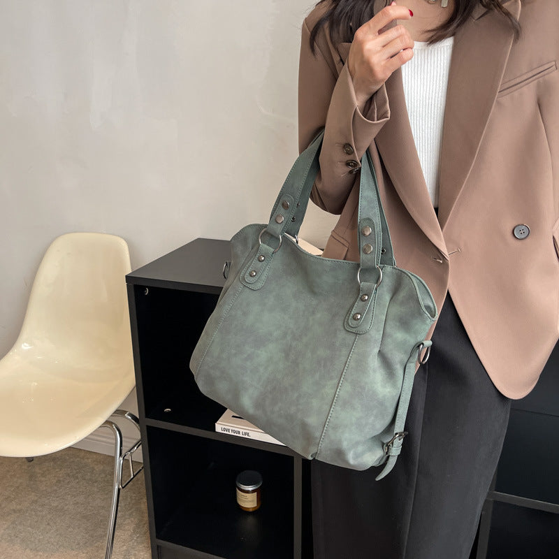Vegan Suede Crossbody Tote Bag | Vintage Velvet Style for Everyday Use