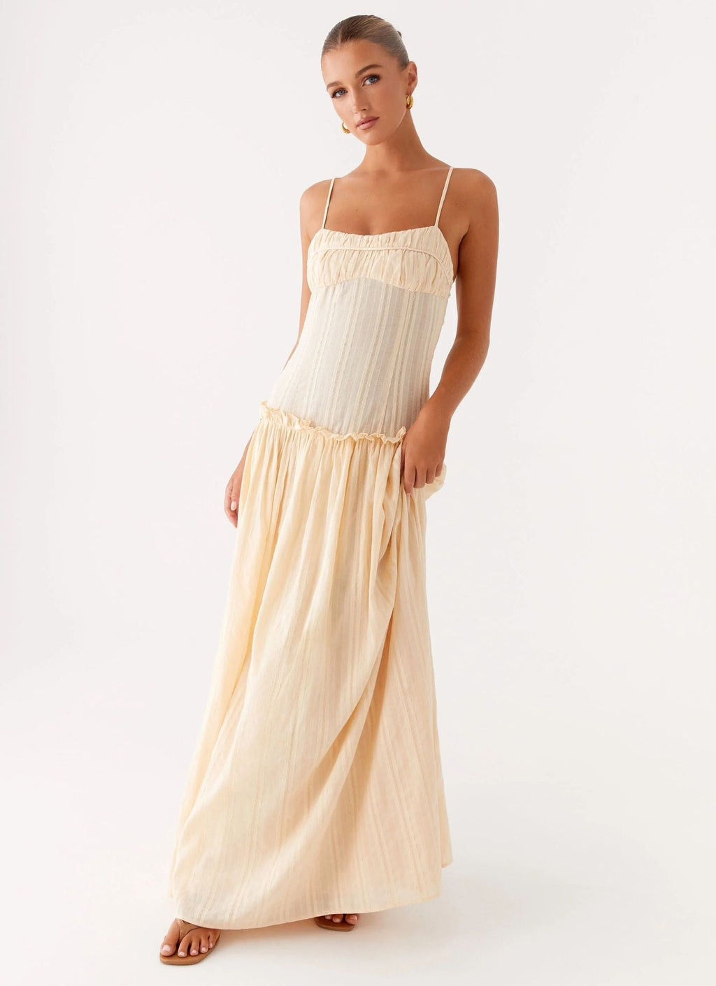 Color-Block Maxi Dress with Back Slip | Elegant Evening Wear for Women