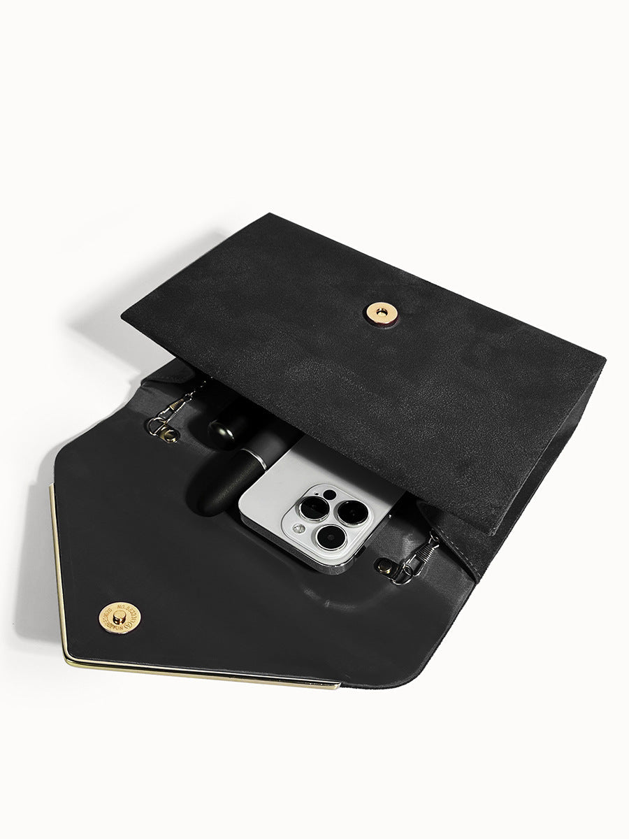 Suede Velvet Envelope Clutch Bag for Evening Events and Parties