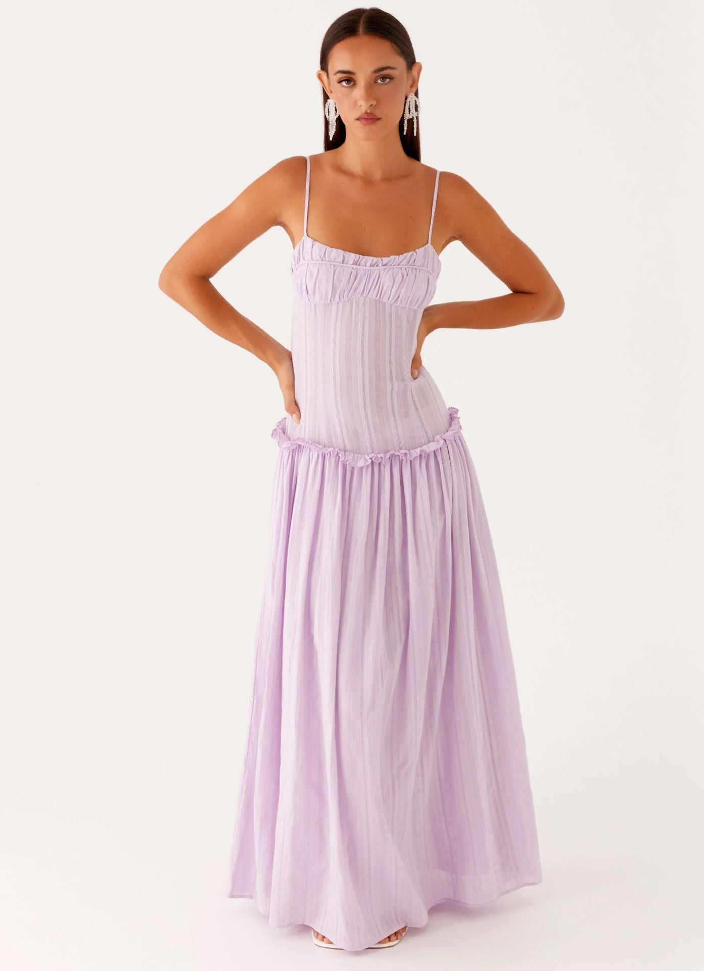 Color-Block Maxi Dress with Back Slip | Elegant Evening Wear for Women