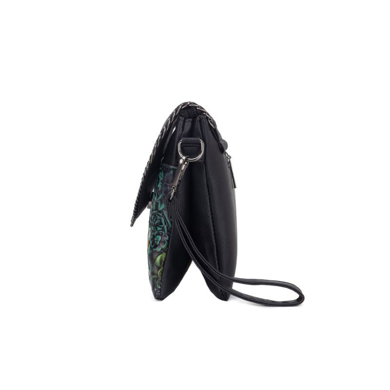 Velvet Crossbody Bag with Chain Strap - Luxe Velvet Material for Everyday Use
