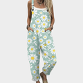 Powder Blue Floral Dungarees