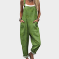 Olive Flowy Printed Dungarees