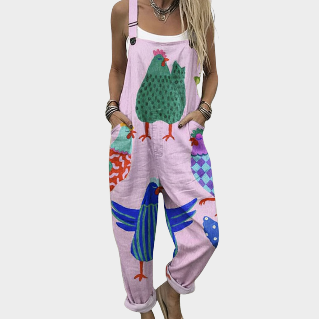 Rose Pink Adjustable-Strap Dungarees