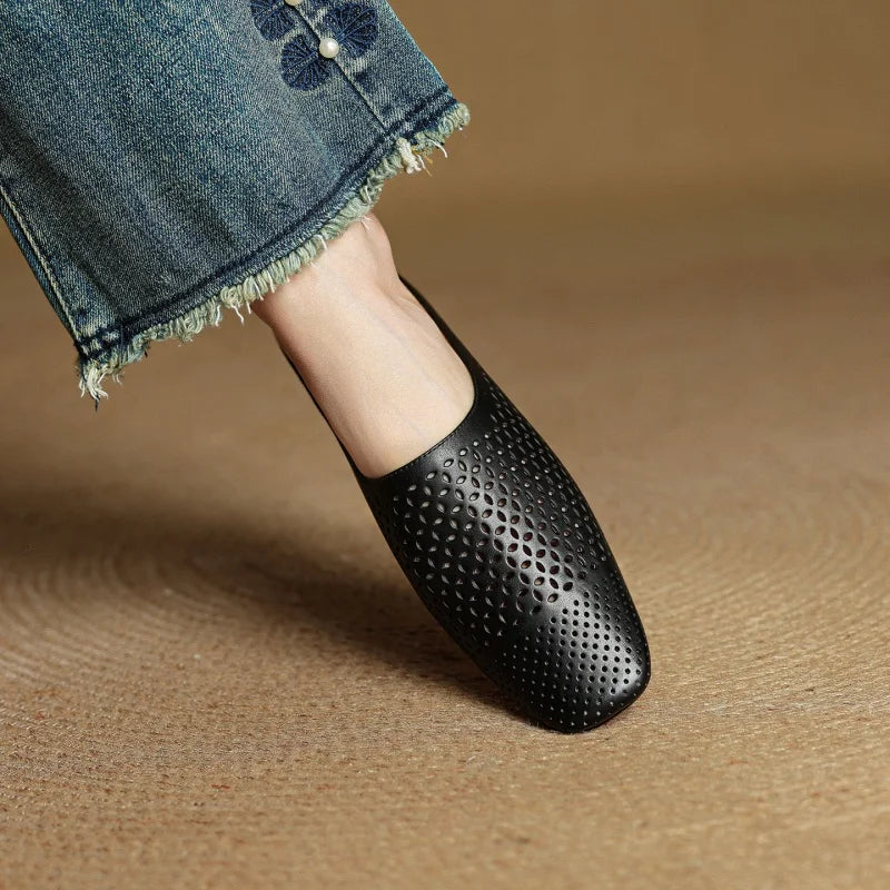 Leather Mules for Women - Stylish Slip-On Footwear for Everyday Wear
