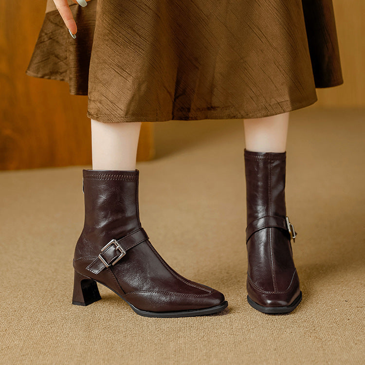 Ankle Boots for Women - Leather Casual Footwear for Everyday Wear