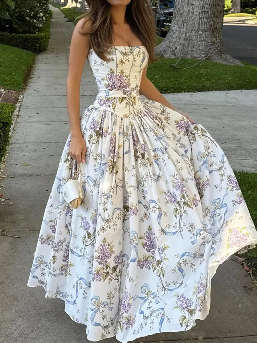 Floral Cut-Out Maxi Dress | Lightweight Fabric | Summer Casual Wear