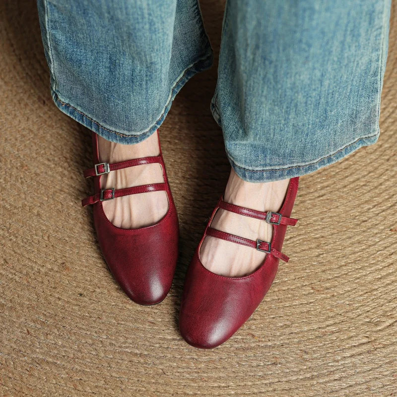 Leather Flats for Women - Comfortable Slip-On Design for Everyday Wear