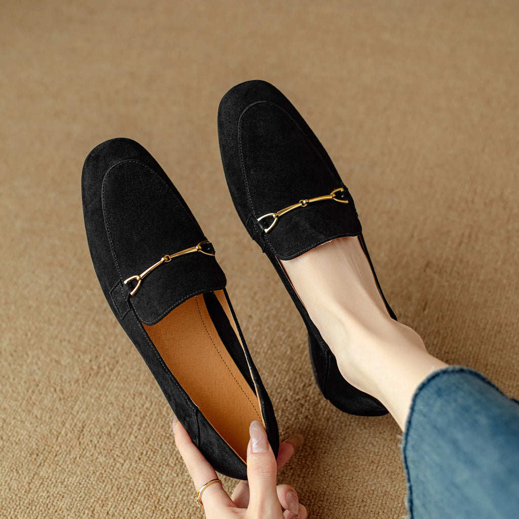 Suede Loafers for Women - Comfortable Casual Slip-On Shoes in Various Colors