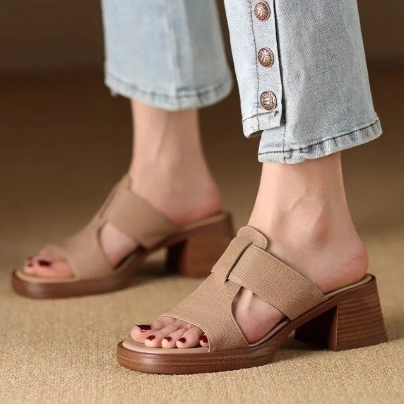 Leather Sandals for Women - Comfortable Casual Footwear for Summer