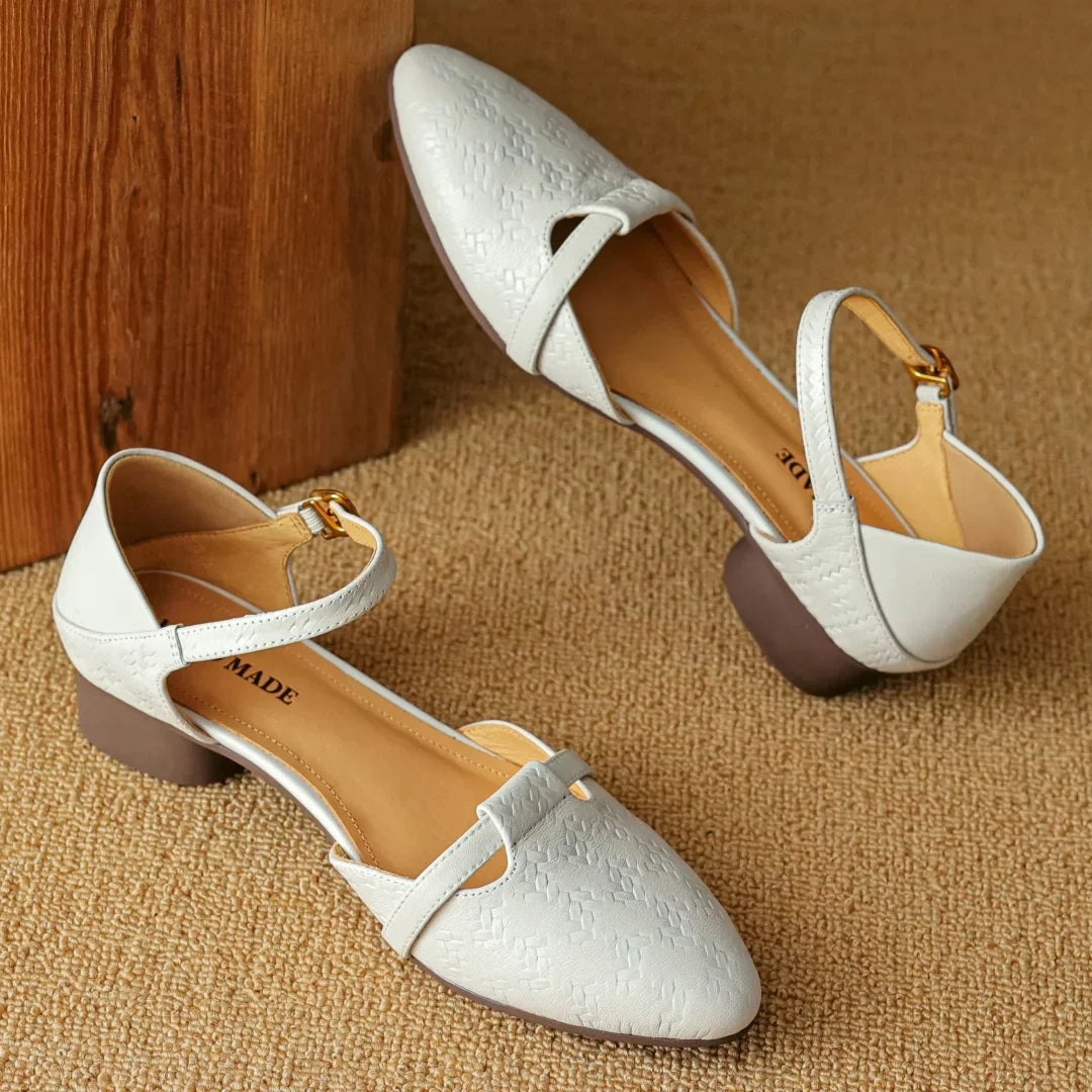 Leather Heels for Women - Emilia Style - Elegant Dress Footwear in Black