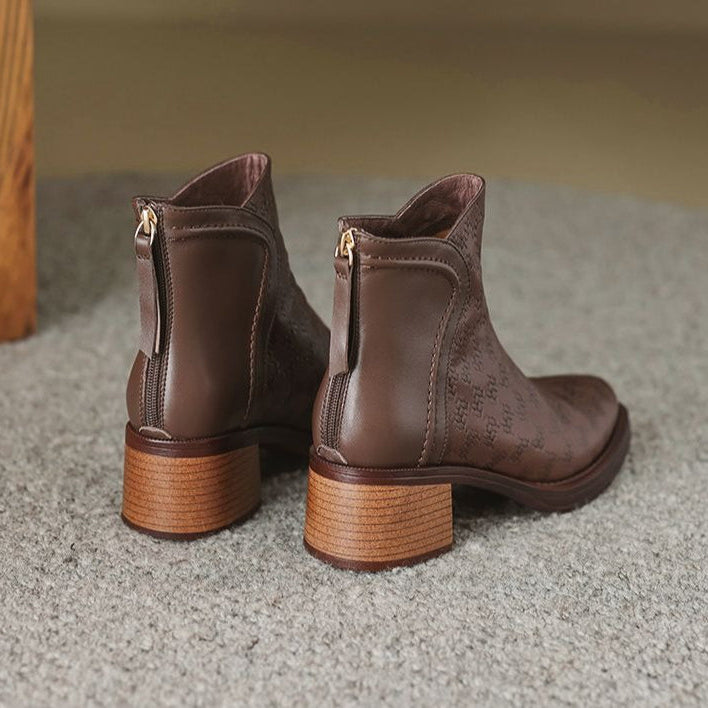 Ankle Boots for Women - Leather, Casual Style, Everyday Wear, Black