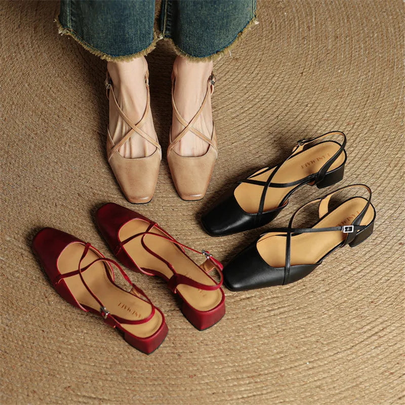 Elegant Leather Heels for Women - Classic Dress Shoes for Formal Occasions