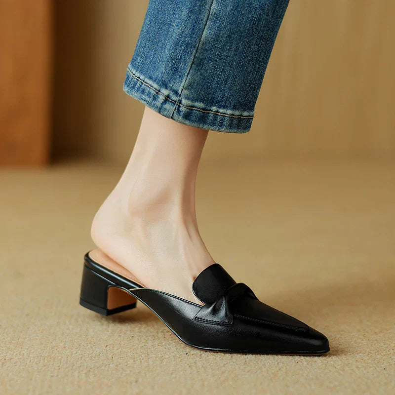 Leather Mules for Women - Stylish Slip-On Footwear for Everyday Wear