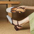 Braided Heels for Women - Stylish Faux Leather Strappy Sandals for Casual Wear