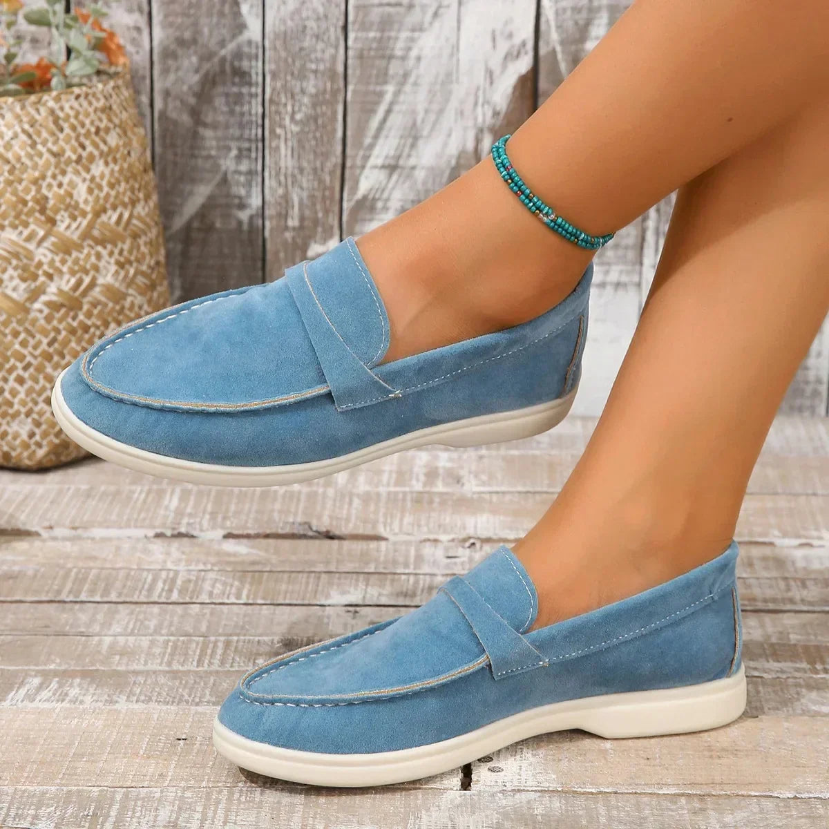 Suede Loafers for Women - Comfortable Slip-On Design for Casual Wear