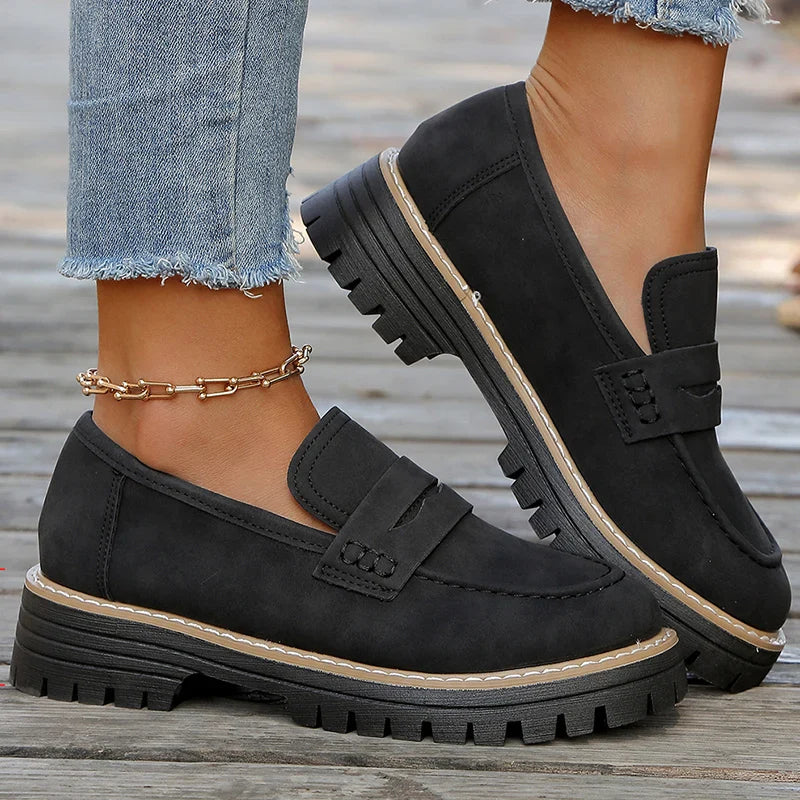 Suede Loafers for Women - Comfortable Slip-On Design for Casual Wear