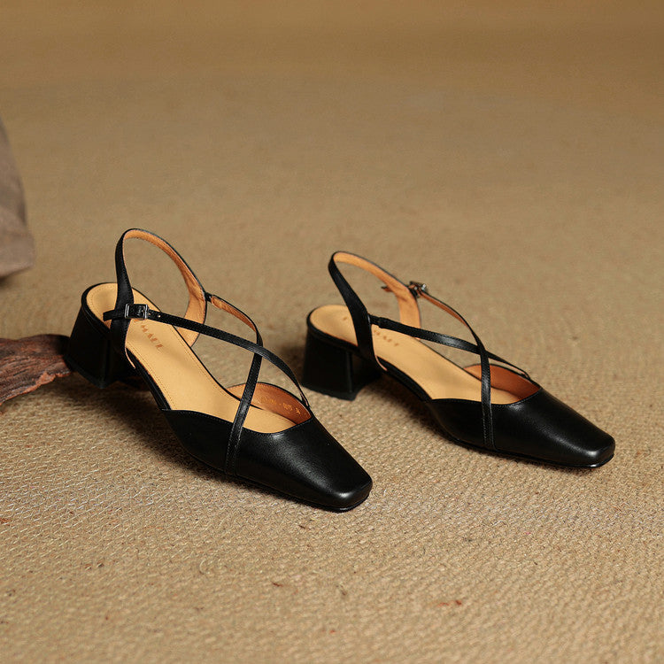 Elegant Leather Heels for Women - Classic Dress Shoes for Formal Occasions