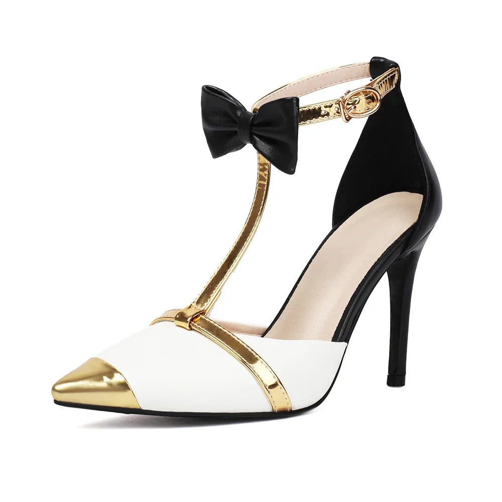 Bow Detail Heels - Elegant Satin Dress Shoes for Women