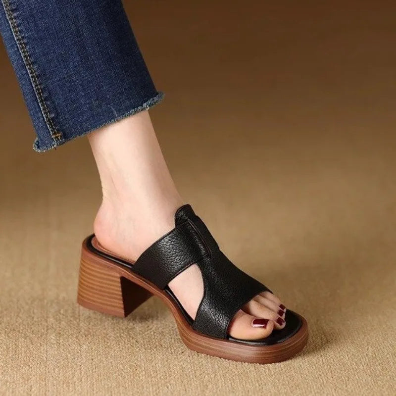 Leather Sandals for Women - Comfortable Casual Footwear for Summer