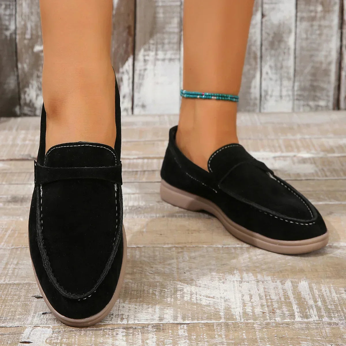 Suede Loafers for Women - Comfortable Slip-On Design for Casual Wear