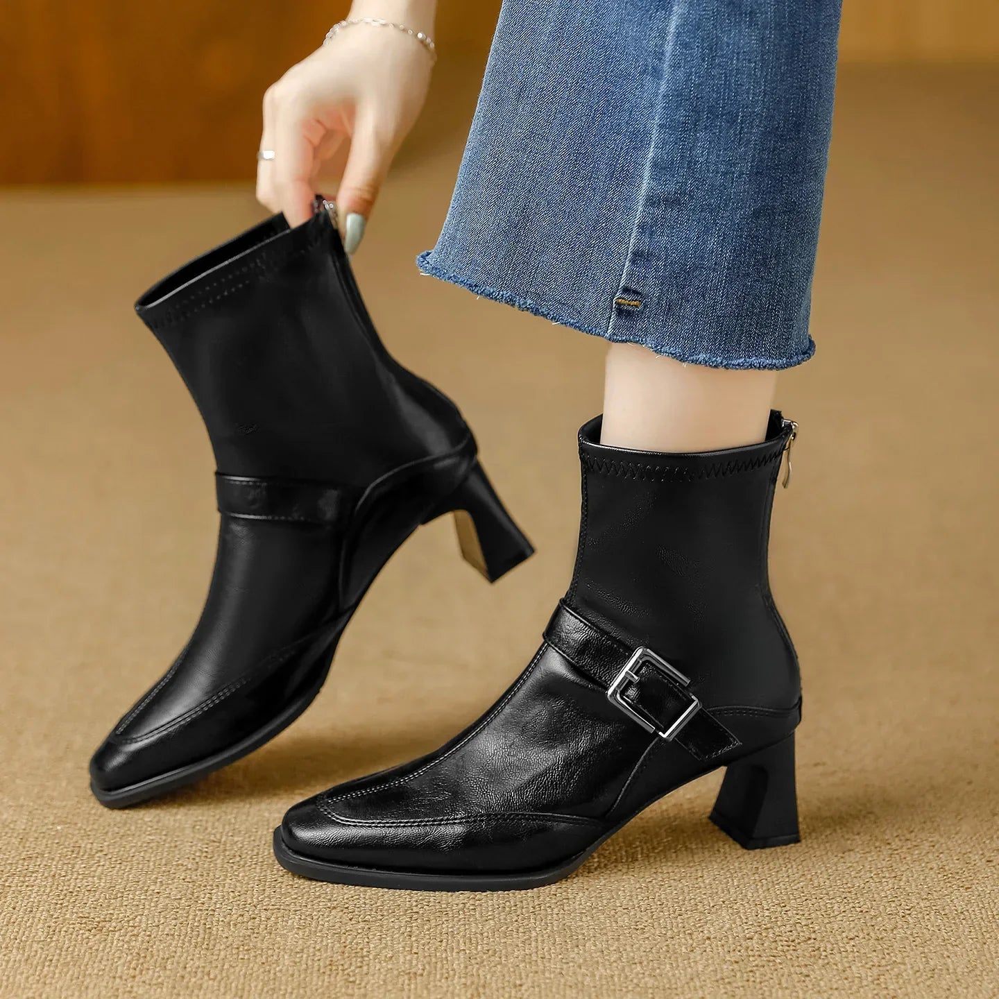 Ankle Boots for Women - Leather Casual Footwear for Everyday Wear