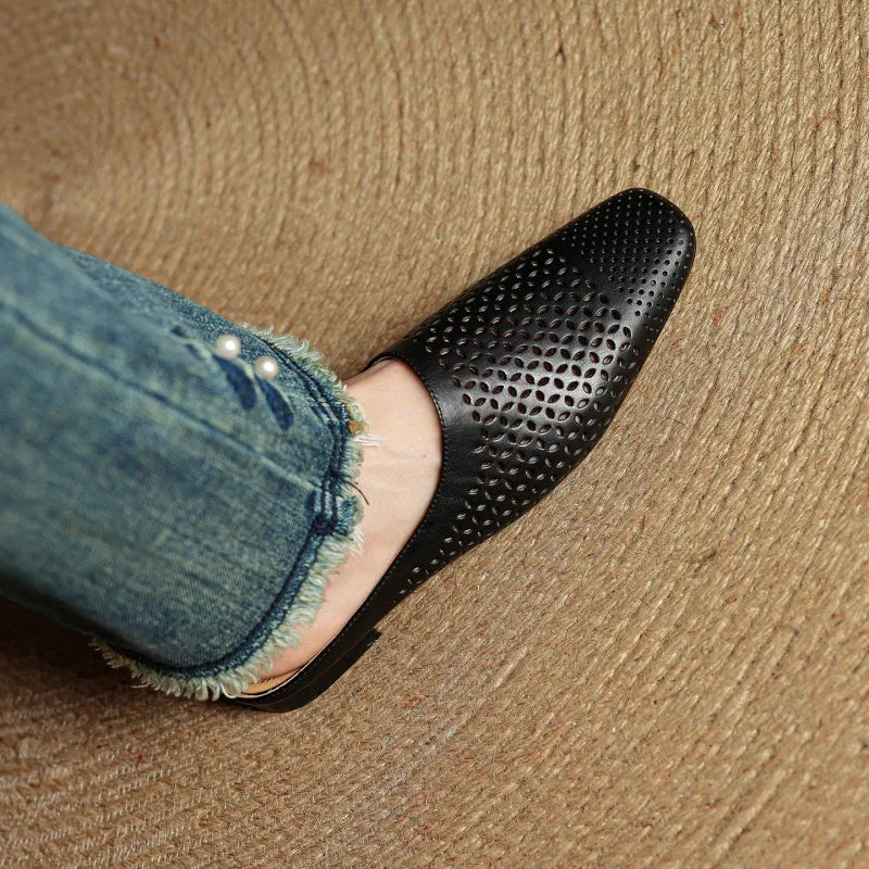 Leather Mules for Women - Stylish Slip-On Footwear for Everyday Wear