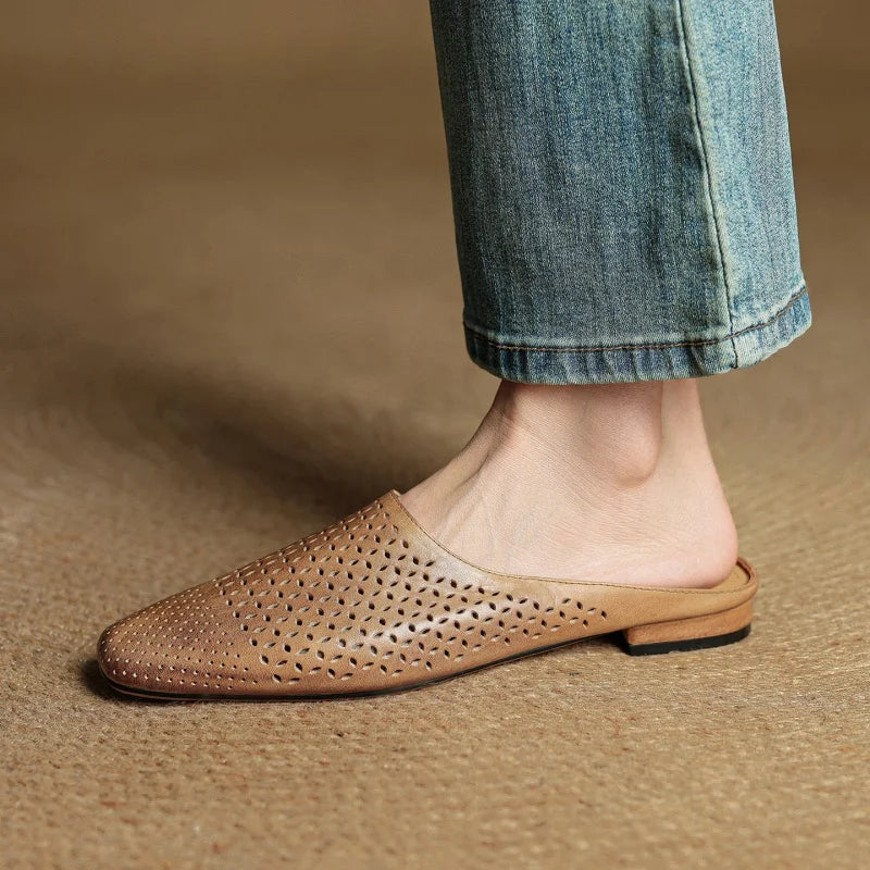 Leather Mules for Women - Stylish Slip-On Footwear for Everyday Wear