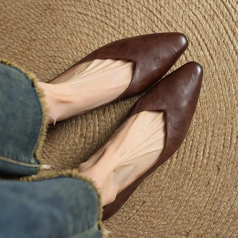 Genuine Leather Ballet Flats for Women - Comfortable Everyday Footwear