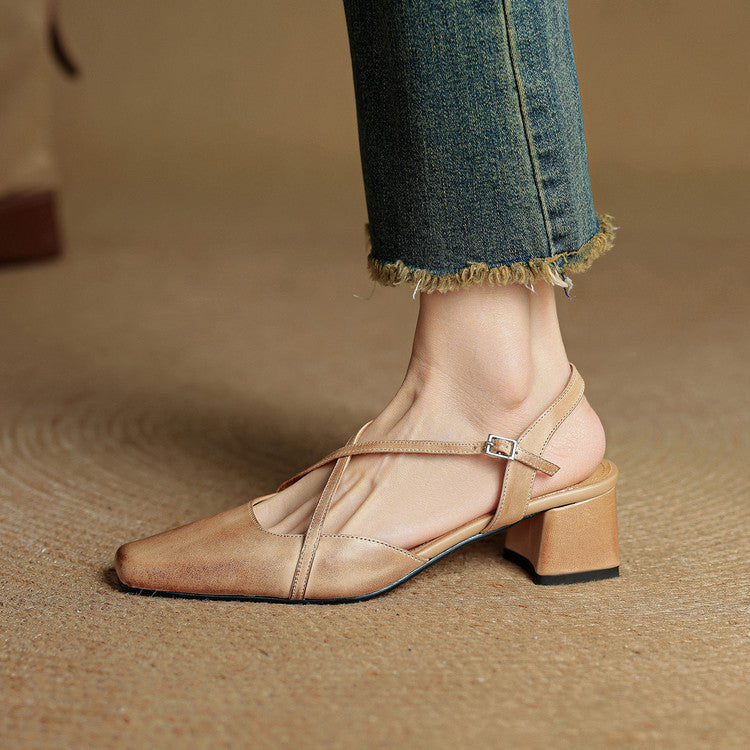 Elegant Leather Heels for Women - Classic Dress Shoes for Formal Occasions