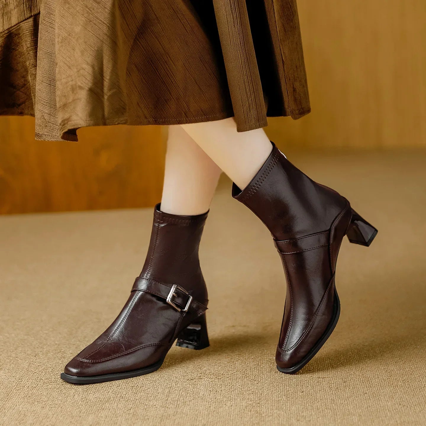 Ankle Boots for Women - Leather Casual Footwear for Everyday Wear