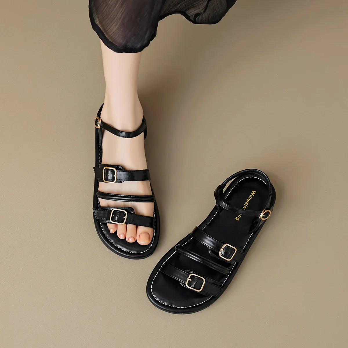 Leather Sandals for Women - Comfortable Casual Footwear for Summer Wear