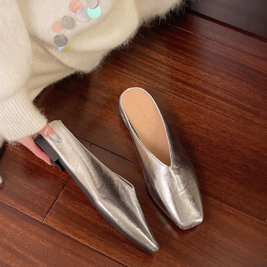 Leather Flat Shoes for Women - Comfortable Everyday Slip-On Footwear