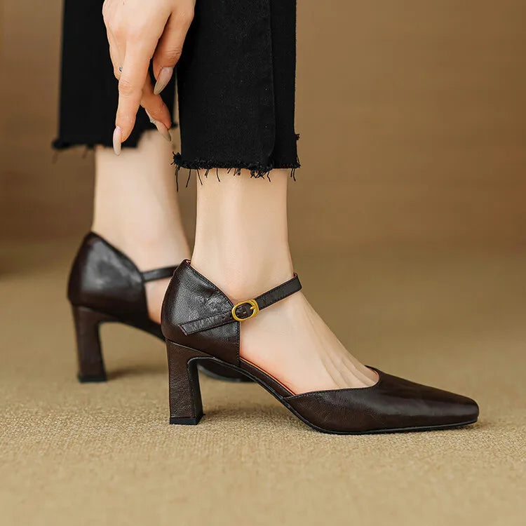 Elegant Stiletto Heels for Women - Faux Leather, Chic Evening Footwear