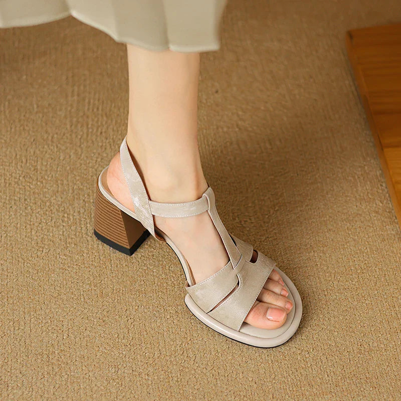 Block Heels for Women - Stylish Faux Leather Footwear for Casual or Formal Wear