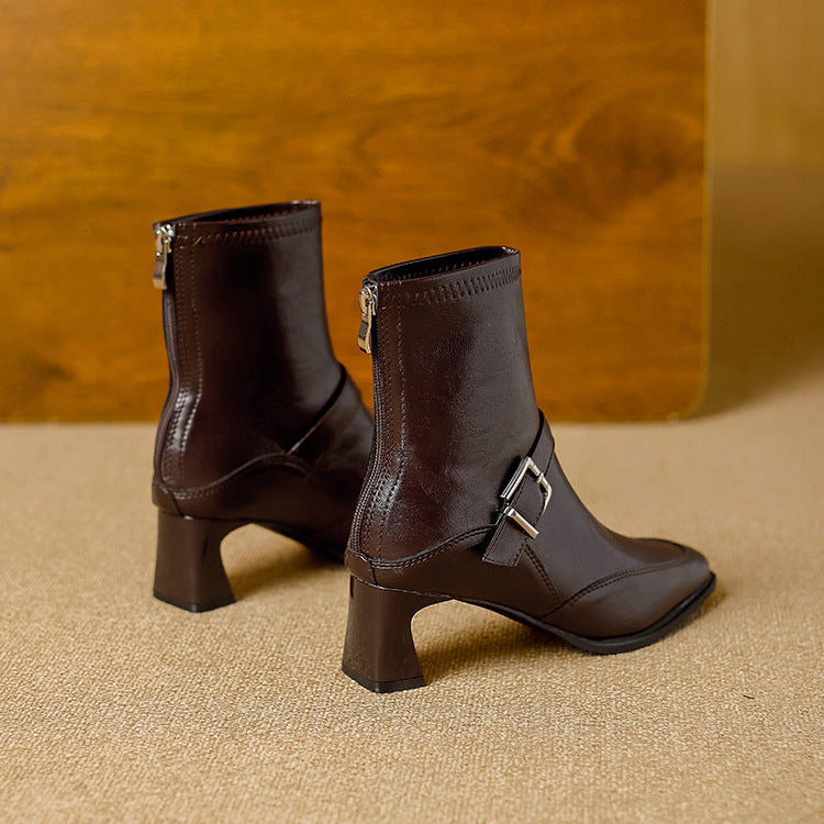 Ankle Boots for Women - Leather Casual Footwear for Everyday Wear
