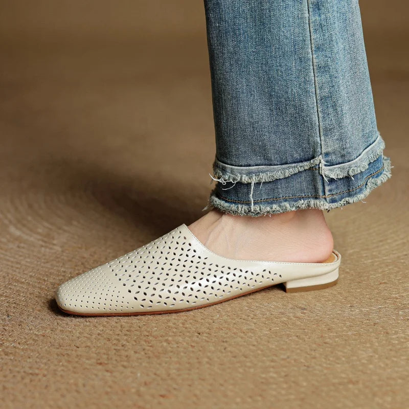 Leather Mules for Women - Stylish Slip-On Footwear for Everyday Wear