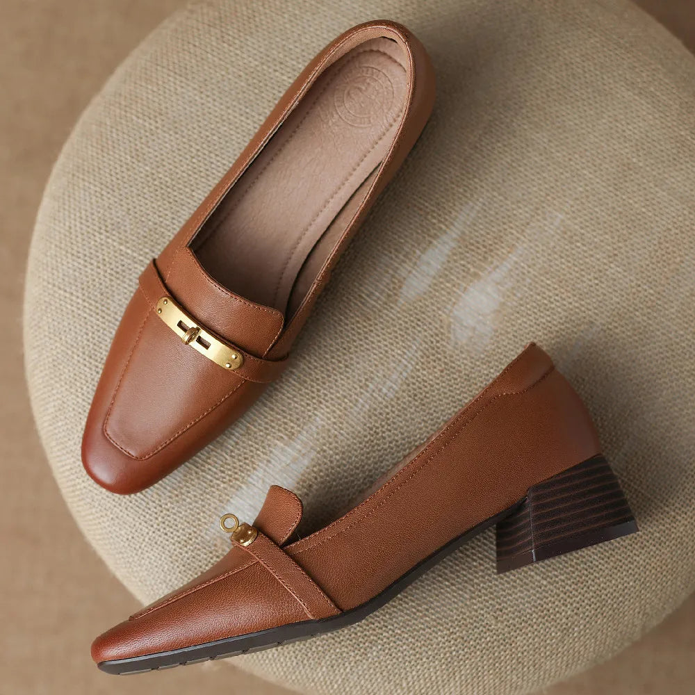 Genuine Leather Heels for Women - Stylish Dress Shoes for Formal Occasions