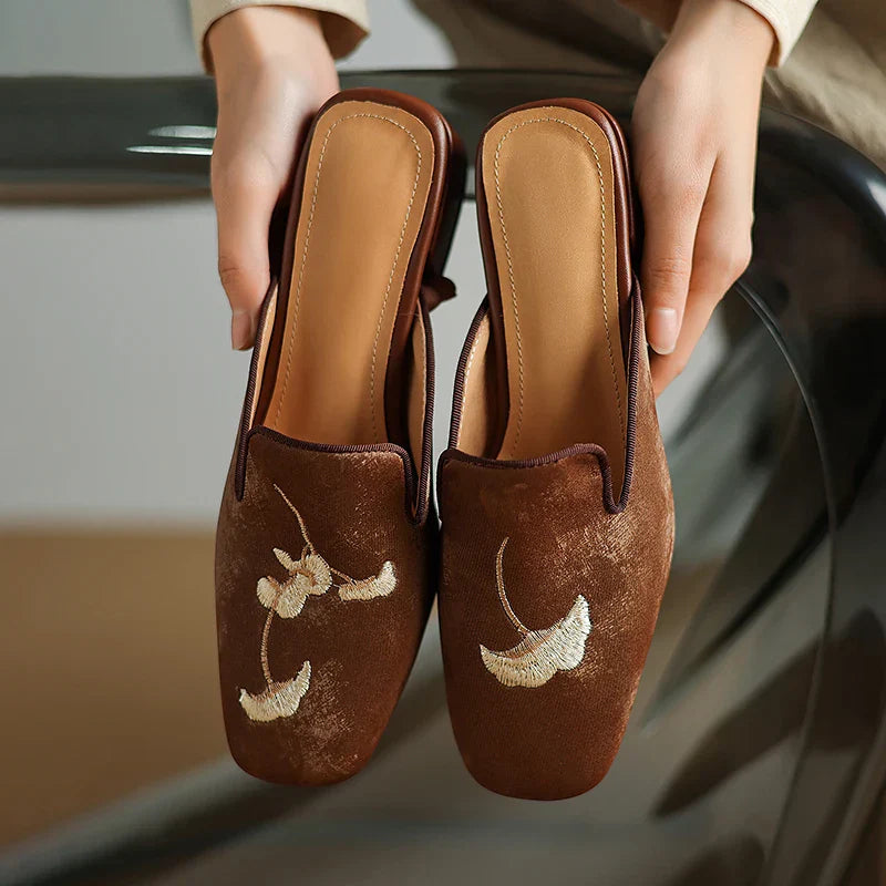 Velvet Mules for Women - Stylish Slip-On Footwear for Casual or Dressy Occasions