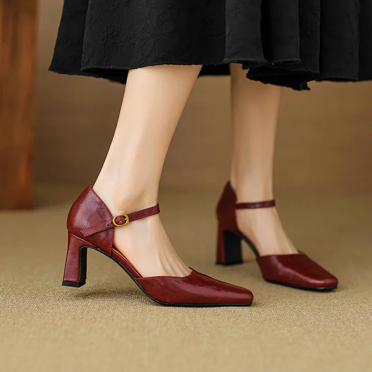 Elegant Stiletto Heels for Women - Faux Leather, Chic Evening Footwear
