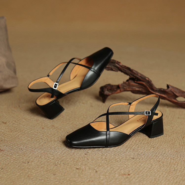 Elegant Leather Heels for Women - Classic Dress Shoes for Formal Occasions