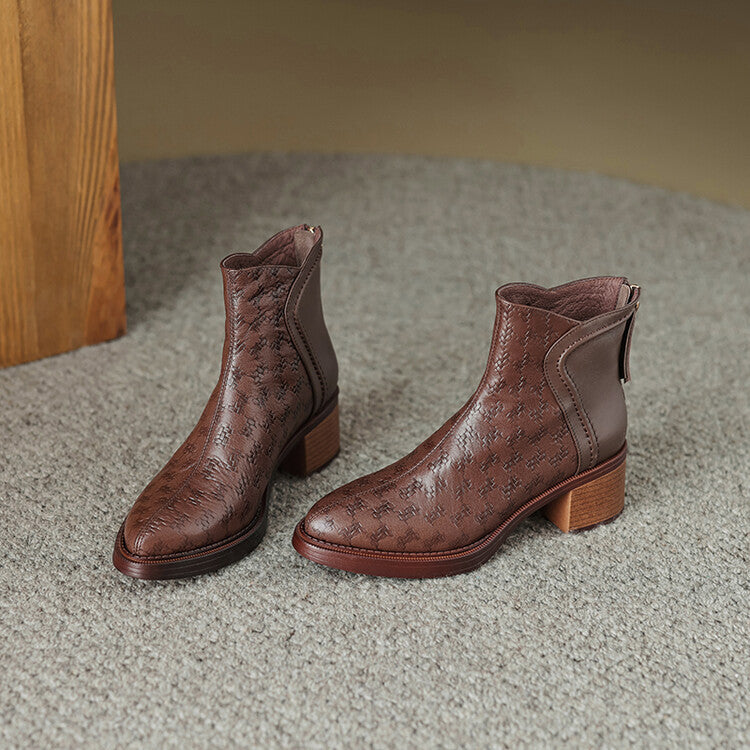 Ankle Boots for Women - Leather, Casual Style, Everyday Wear, Black