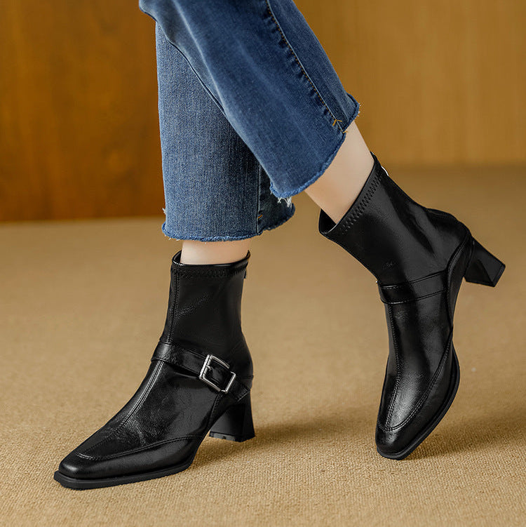 Ankle Boots for Women - Leather Casual Footwear for Everyday Wear