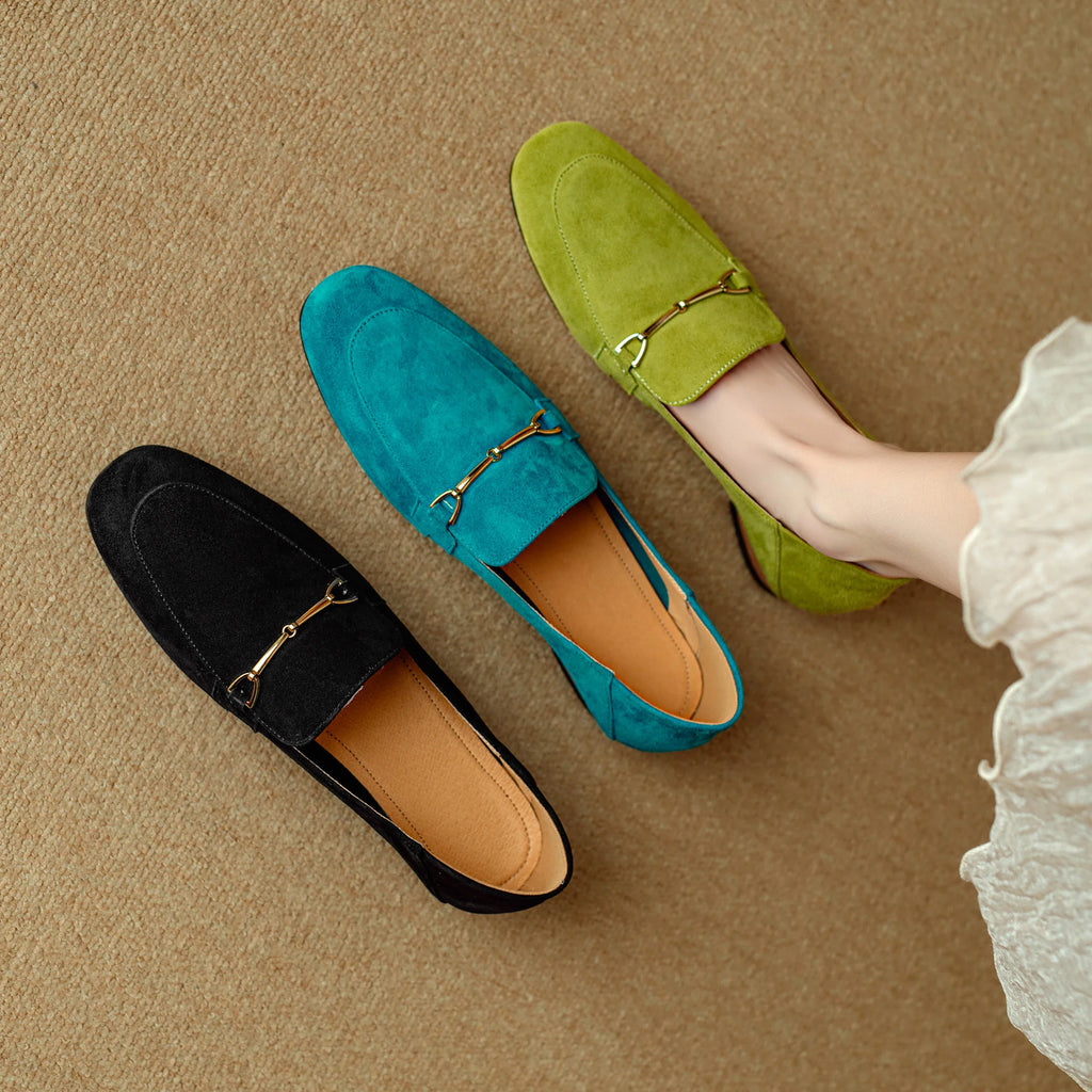 Suede Loafers for Women - Comfortable Casual Slip-On Shoes in Various Colors